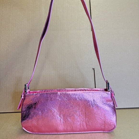 By Far Dulce Metallic Leather Shoulder Bag – Pink - Picture 6 of 9